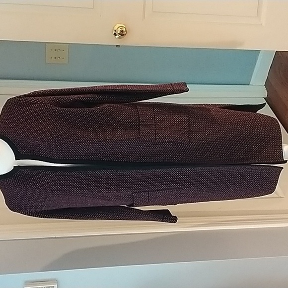 Zara Knit Wine & Gold Open Front Cardigan Duster M - Picture 1 of 14
